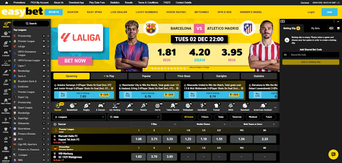 easybet Sportsbook Screenshot